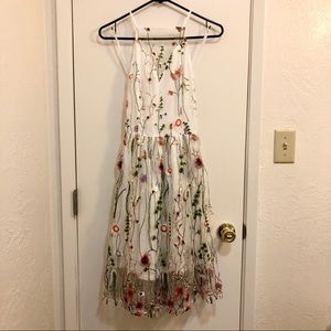 NWOT! Floral Illusion Dress